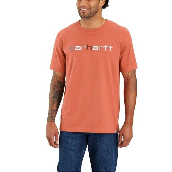 Carhartt Men's Relaxed  Fit TerraCotta Logo Graphic T-Shirt Size XXL Heavyweight - Picture 1 of 13